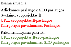 URL tvarkymo pavyzdys